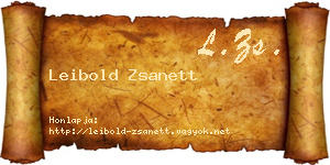 Leibold Zsanett névjegykártya